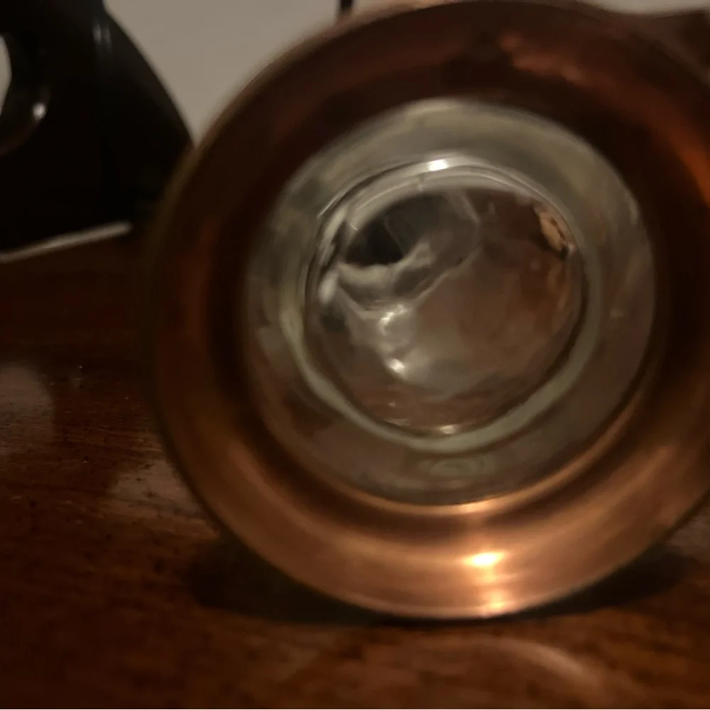 Vintage Princess House Bud Vases With Copper Base Etched Foliage